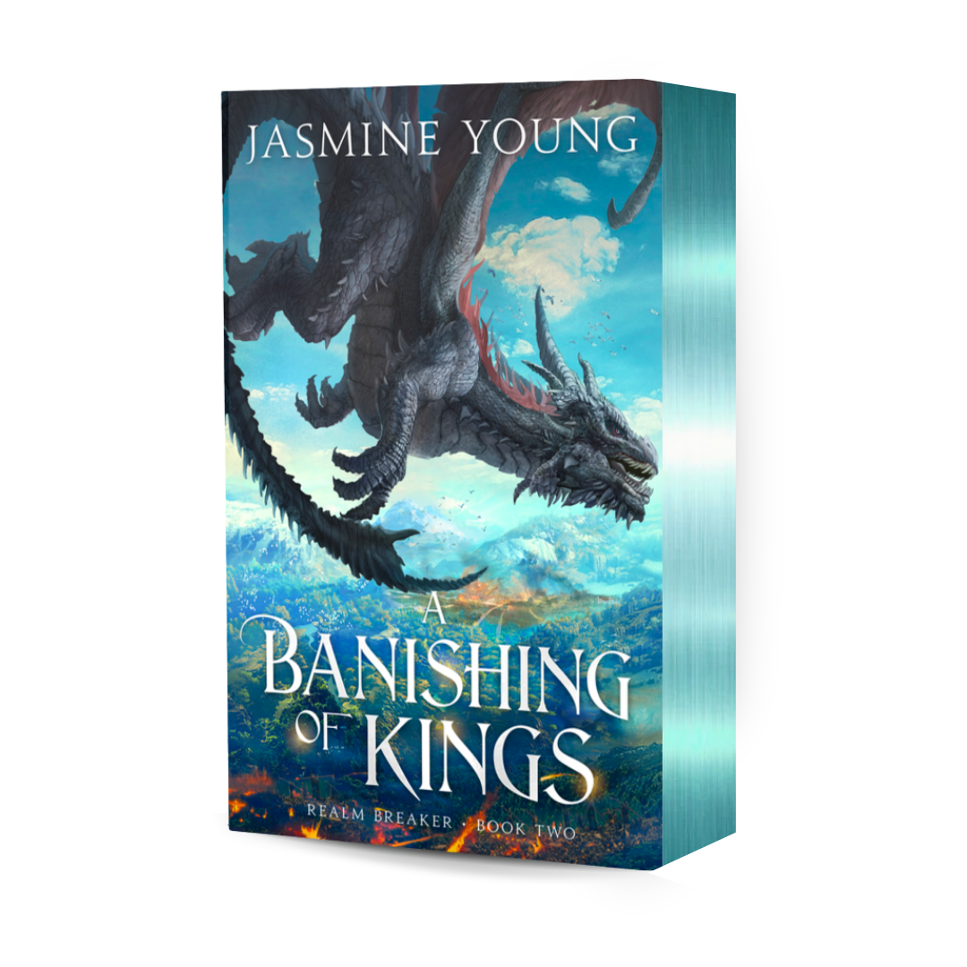 LIMITED A Banishing of Kings: Special Illustrated Paperback — Electric Blue Metallic Edges