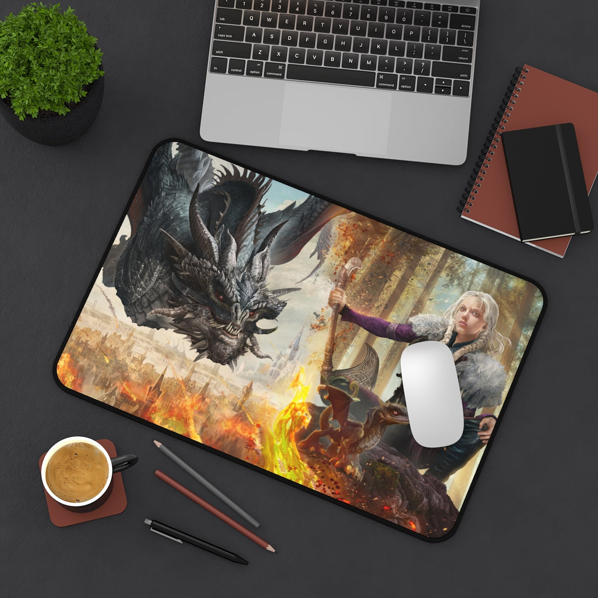 12x18" Desk Mat — "The Skáld Hunter" Illustrated by Ertaç Altınöz