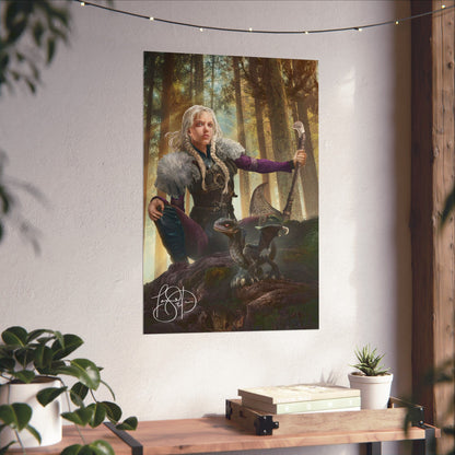 20x30" AUTHOR SIGNED Large Matte Poster — "The Skáld Hunter"  Illustrated by Ertaç Altınöz