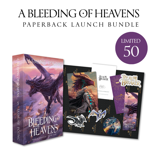 (PREORDER) A Bleeding of Heavens – Signed Paperback Launch Bundle  (LIMIT 50)